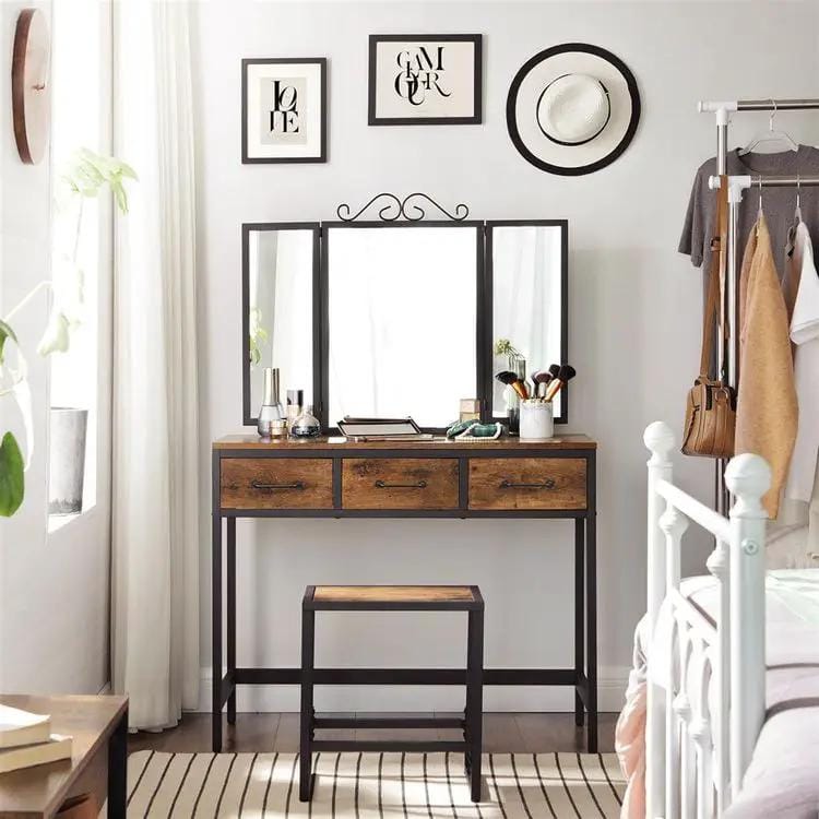The Shopsite Home-living Dressing Table Vanity Table Set with Stool Dressing Table Vanity Table Set with Stool