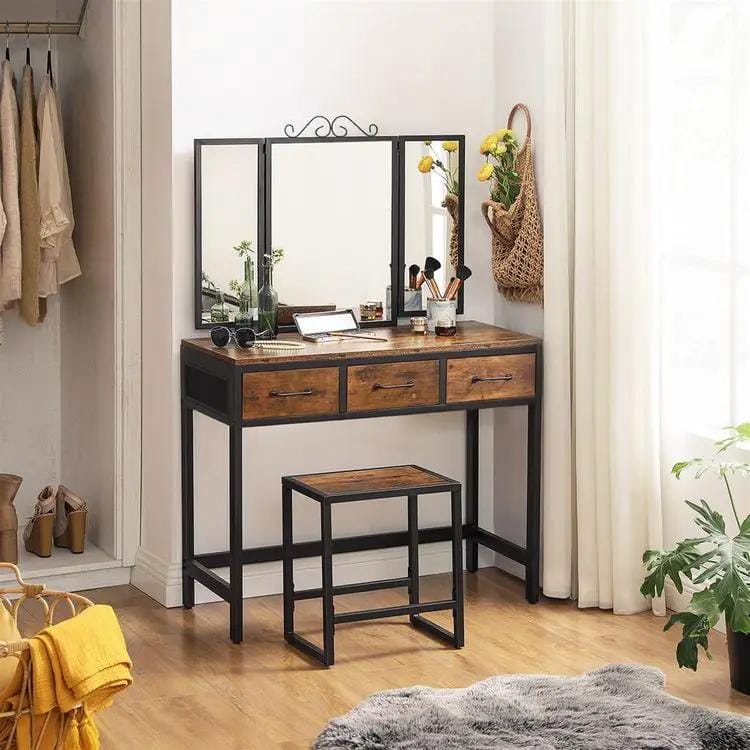 The Shopsite Home-living Dressing Table Vanity Table Set with Stool Dressing Table Vanity Table Set with Stool