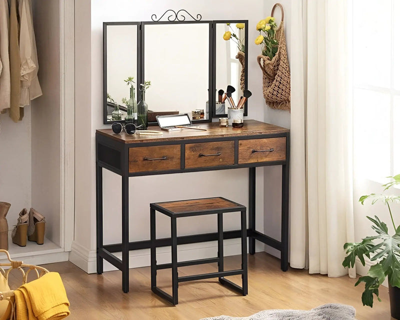 The Shopsite Home-living Dressing Table Vanity Table Set with Stool Dressing Table Vanity Table Set with Stool