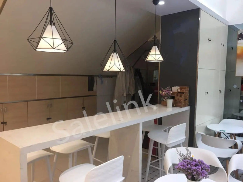 Pendant Hanging Light Lampshade Metal Diamond Black – view 5