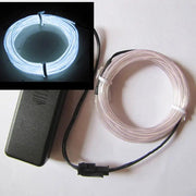 White 3M Battery Operated Neon LED EL Wire Glow Rope Flexible Waterproof 3 Modes – view 2