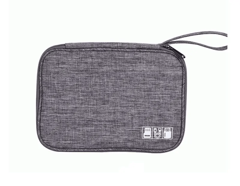 2 Layer Waterproof USB Cable Charging Storage Bag Phone Pad Zip Organiser – view 2