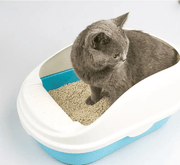 dealonline.co.nz dealonlinenz Cat Kitty Litter Tray with Scoop Cat Kitty Litter Tray Grey With Scoop And Litter Guard