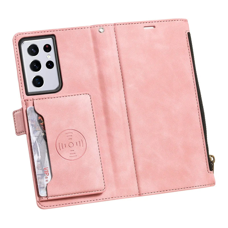 salelink.co.nz Unbranded Samsung S21 Ultra Case Pink Samsung S21 Ultra Dual Layer Wallet Case