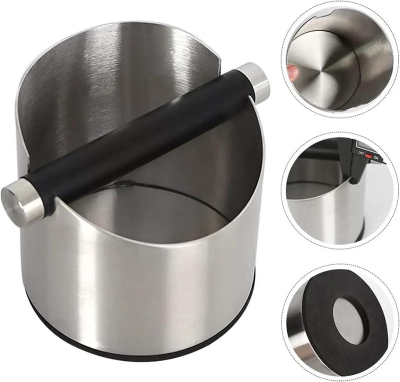 Coffee Knock Box Espresso Grinds Waste Container Tamper Bin Stainless Steel – view 9