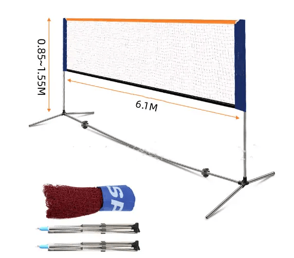 salelink.co.nz Unbranded Portable Badminton Net Set 6.1m + Balls Portable Badminton Net Set 6.1m + Balls | Action Outdoors NZ