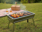 Folding Barbecue BBQ Charcoal Grill 62cm x 23cm High 46cm – view 1