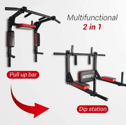 Pull Up Bar and Dip Station - Black + Red – view 4