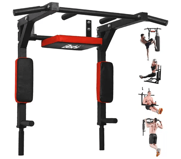 Pull Up Bar and Dip Station - Black + Red – view 1
