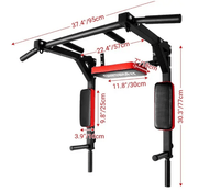 Pull Up Bar and Dip Station - Black + Red – view 6