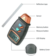 LCD Laser Photo Tachometer RPM Tester Speed Meter – view 4