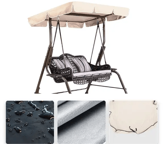 190x132x15cm Swing Seat Canopy Top Cover Replacement 3 Seater – view 4