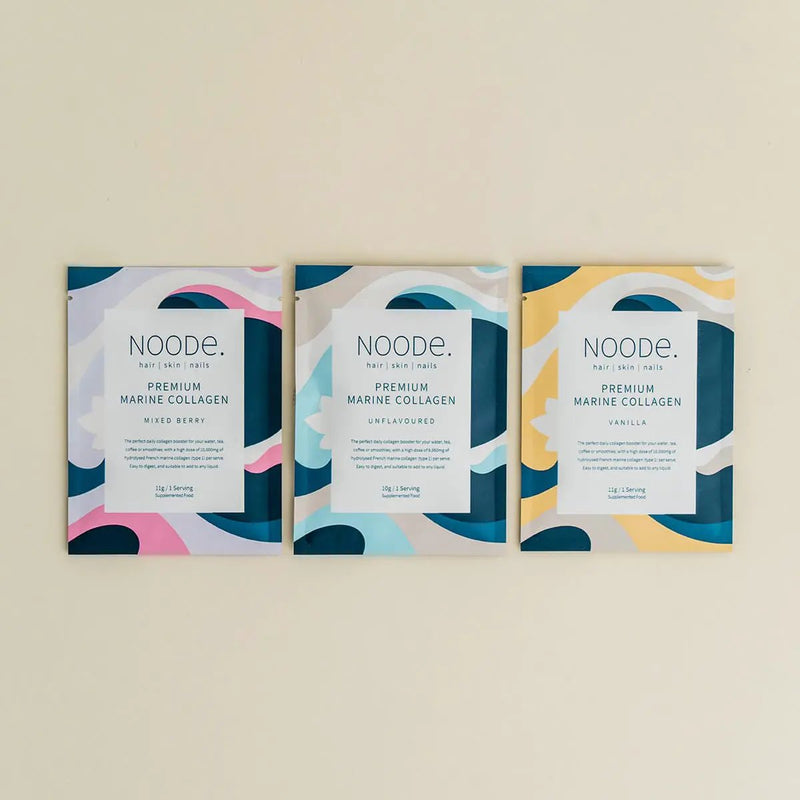 Noode Bundle Collagen Sample Pack Noode Marine Collagen Sample Pack Vanilla Mixed Berry