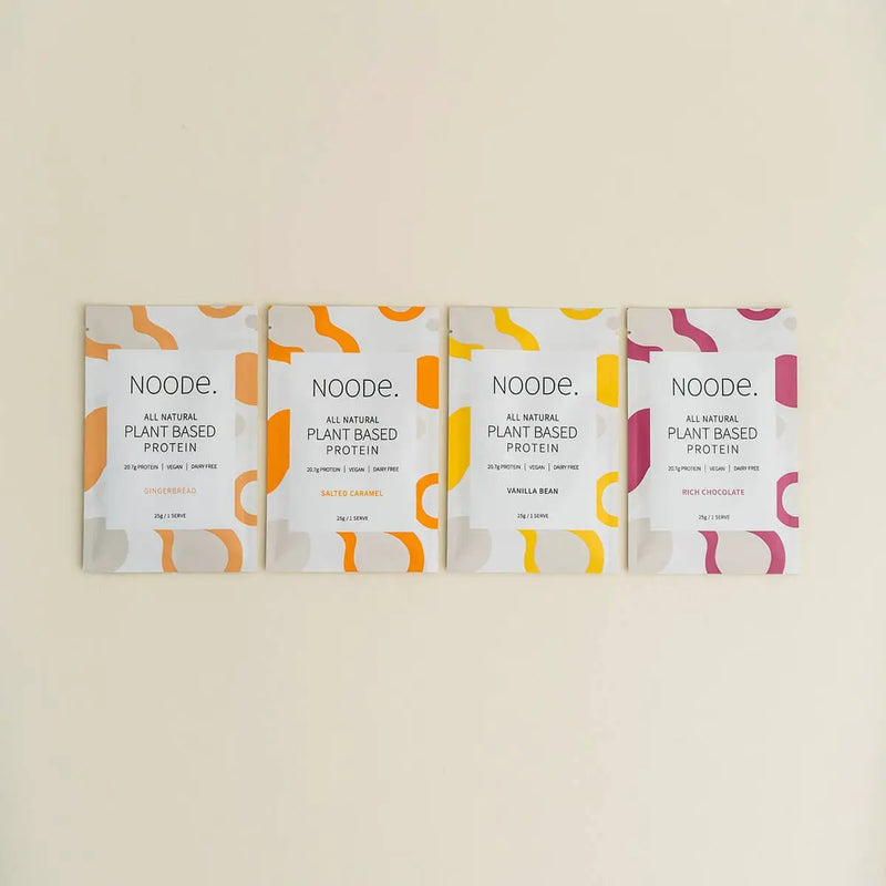Noode Vegan Protein Natural Pea Protein Sample Pack Noode Plant Based Pea Protein Sample Pack Four Flavors