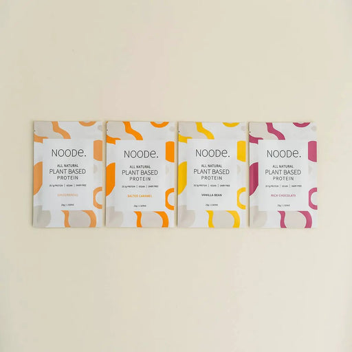 Noode Vegan Protein Natural Pea Protein Sample Pack Noode Plant Based Pea Protein Sample Pack Four Flavors