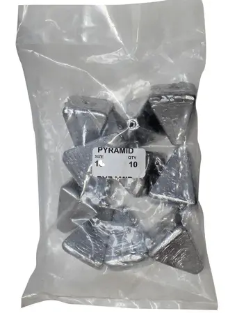 Fishing and Leisure General Pyramid Sinkers size 1 Small Bags (8pcs) Pyramid Sinkers Size 1 Fishing And Leisure