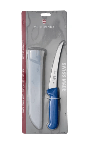 Victorinox Boning Knife Stiff Curved Blade Blue handle with sheath – view 1