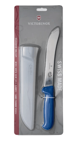 Victorinox Boning Knife Stiff Curved Wide Blade Blue Handle 5.7602.18 with sheath – view 1