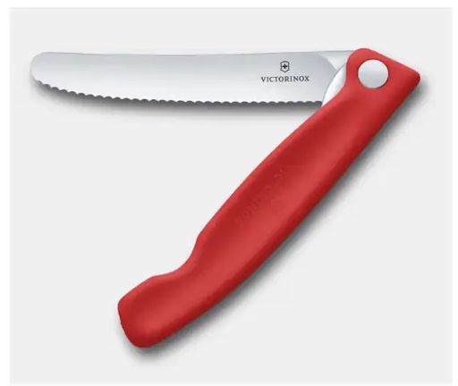 Victorinox Folding Picnic Knife Wavy Blade Red Handle – view 2