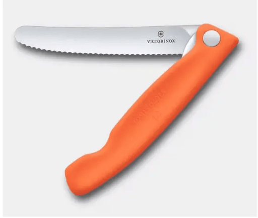 Victorinox Victorinox Knives Victorinox Folding Picnic Knife With Wavy Blade Orange Handle Victorinox Folding Picnic Knife With Wavy Blade