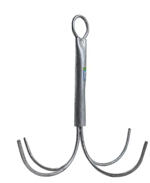 Sea Harvester Grapnel Anchor Galvanised Grapnel Anchors 5mm 6mm 8mm 10mm Sea Harvester Galvanised Grapnel Anchors For Fishing