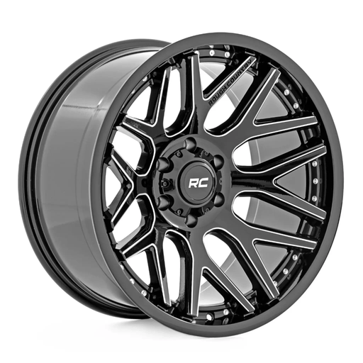 Rough Country 95 Series 22x10 Gloss Black Milled Wheel For Lifted Trucks – view 1