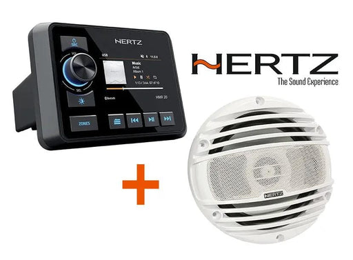 Hertz Marine HMR20 Head Unit With White 6.5 Inch Premium Speakers