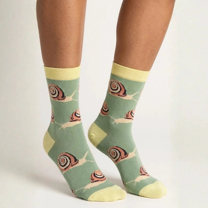 Barekind NZ Original Crew Cut Socks Save the Snail Bamboo Socks Save the Snail Bamboo Socks