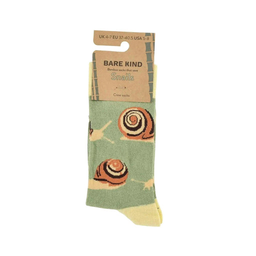 Barekind NZ Original Crew Cut Socks Save the Snail Bamboo Socks Save the Snail Bamboo Socks