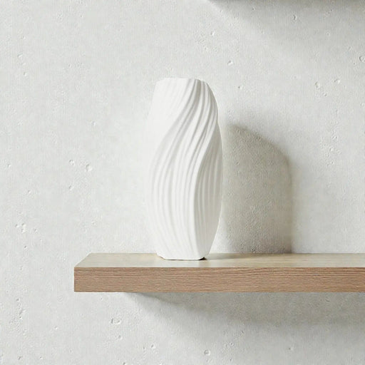 Frankly Cotton Spiral Ceramic Vase White Tall Modern Home Decor Accent