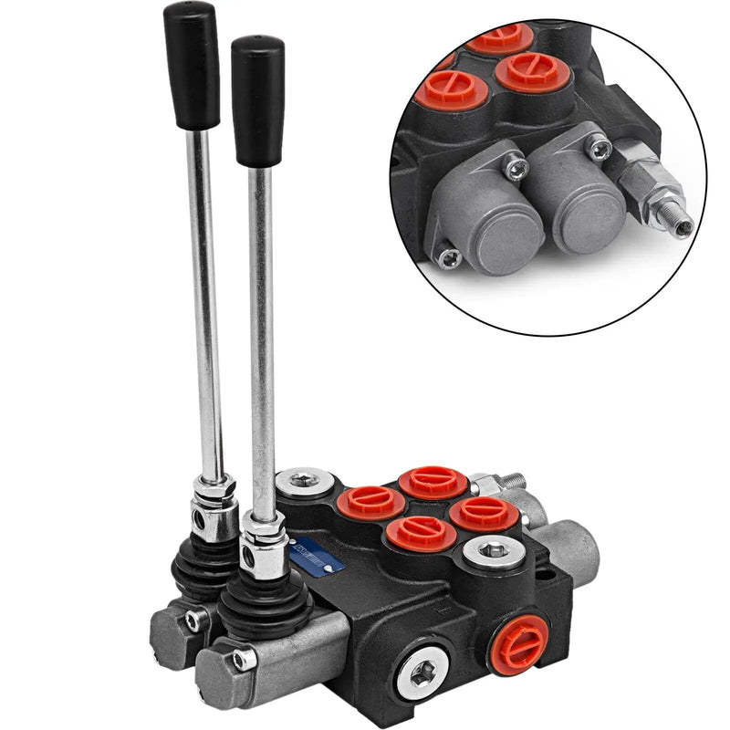 2 Spool Hydraulic Directional Control Valve 11 Gpm, Double Acting Cylinder Spool – view 1
