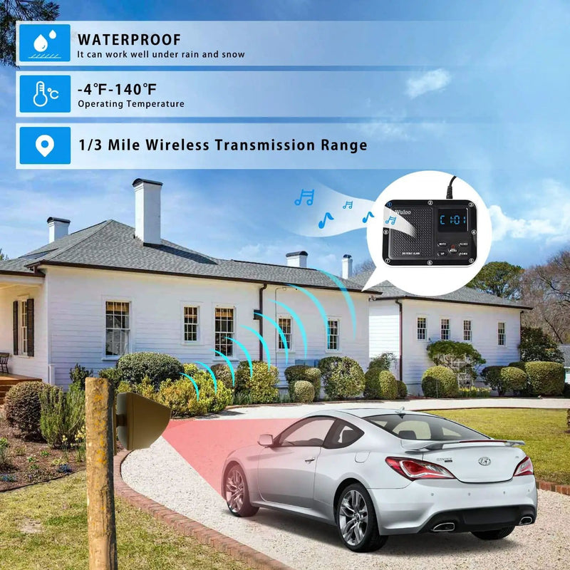 Solar Driveway Alarm Wireless Outdoor Motion Sensor & Detector Driveway Alert System – view 11