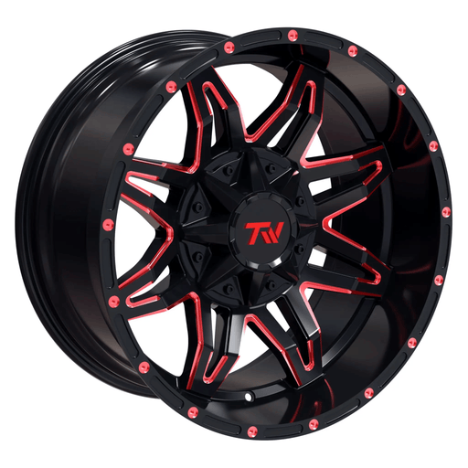 Magwarehouse.com Wheel TW Spider Gloss Black with Red Milled Accents TW Spider Gloss Black with Red Milled Accents | NZ