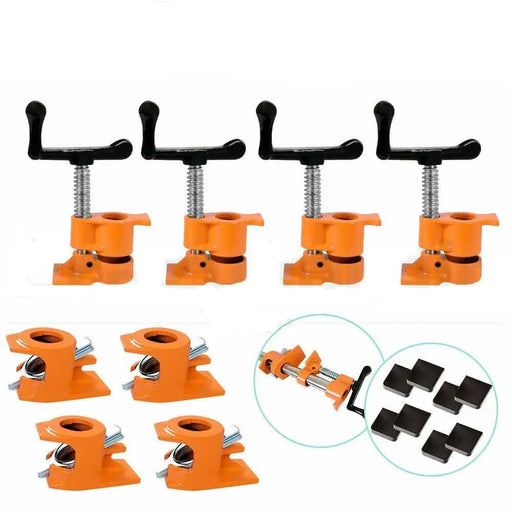 3/4'' Gluing Pipe Clamp 4 Pcs Heavy Duty WOODWORKING VICE TOOLS Wide Protect Pad – view 1