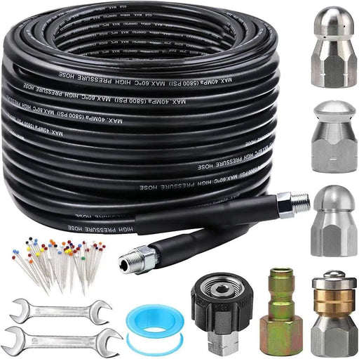 Sewer Jetter Nozzles Kit 30m Drain Cleaning Hose – view 1