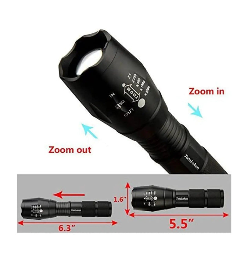 LED Torch Rechargeable High Lumens Flashlight with 18650 Battery – view 3