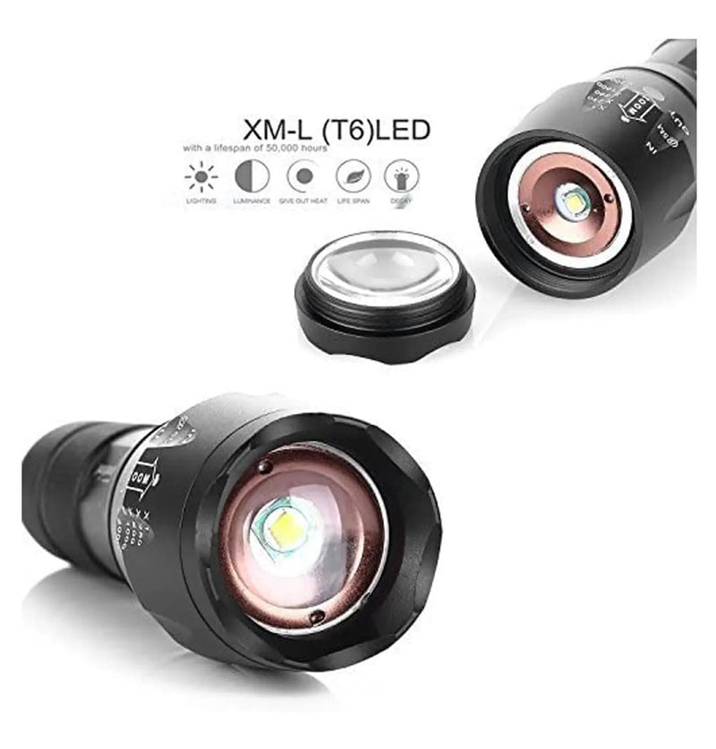 LED Torch Rechargeable High Lumens Flashlight with 18650 Battery – view 4