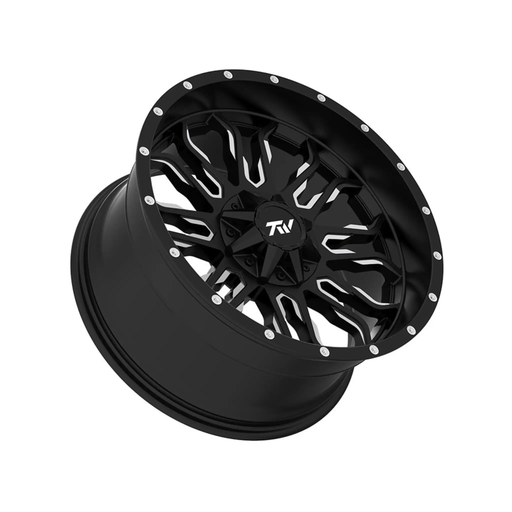 Magwarehouse.com Wheel TW Flame Gloss Black with Milled Accents TW Flame Gloss Black Wheel For 4x4 Trucks