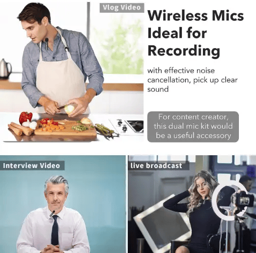 Microphone Dual Lapel Microphone for iPhone Ipad Android Pc – view 4