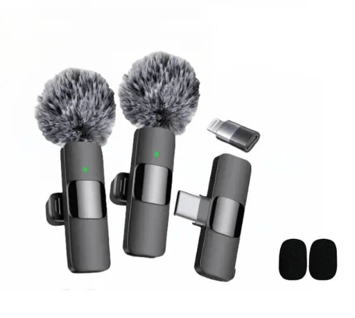 Microphone Dual Lapel Microphone for iPhone Ipad Android Pc – view 1