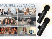 Microphone Dual Lapel Microphone for iPhone Ipad Android Pc – view 2