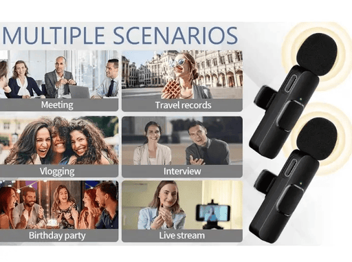 Microphone Dual Lapel Microphone for iPhone Ipad Android Pc – view 2