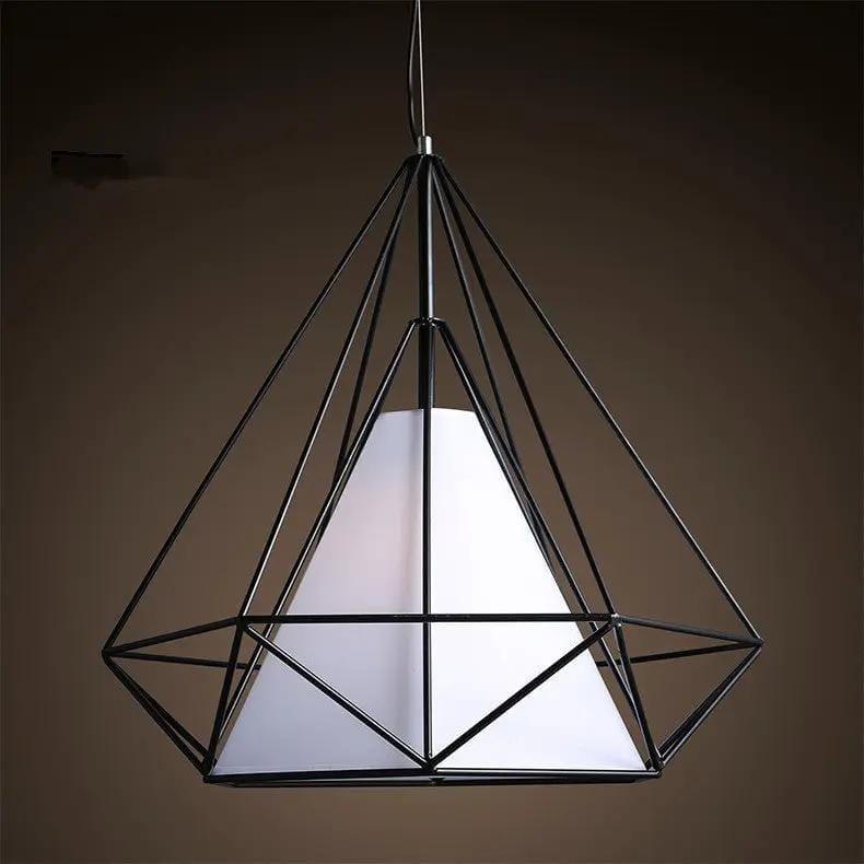 Pendant Hanging Light Lampshade Metal Diamond Black – view 2