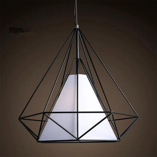 Pendant Hanging Light Lampshade Metal Diamond Black – view 2