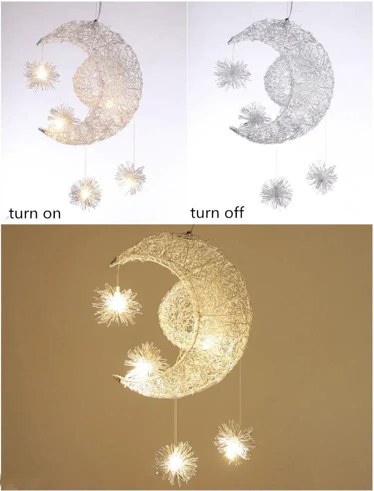 Moon Star Pendant Lamp Ceiling Light Children Kids Bedroom – view 5