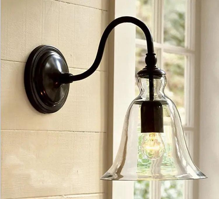 salelink.co.nz Unbranded Glass Wall Light Glass Bell Shade Wall Light Sconce E27 Modern Black