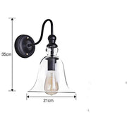 salelink.co.nz Unbranded Glass Wall Light Glass Bell Shade Wall Light Sconce E27 Modern Black