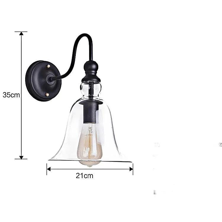 salelink.co.nz Unbranded Glass Wall Light Glass Bell Shade Wall Light Sconce E27 Modern Black