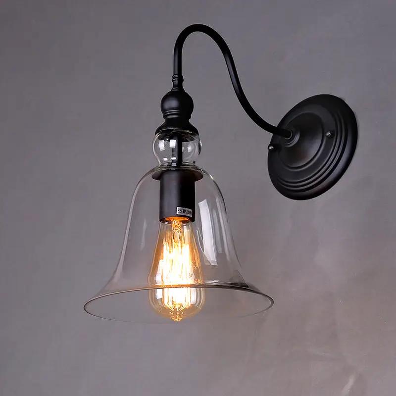 salelink.co.nz Unbranded Glass Wall Light Glass Bell Shade Wall Light Sconce E27 Modern Black