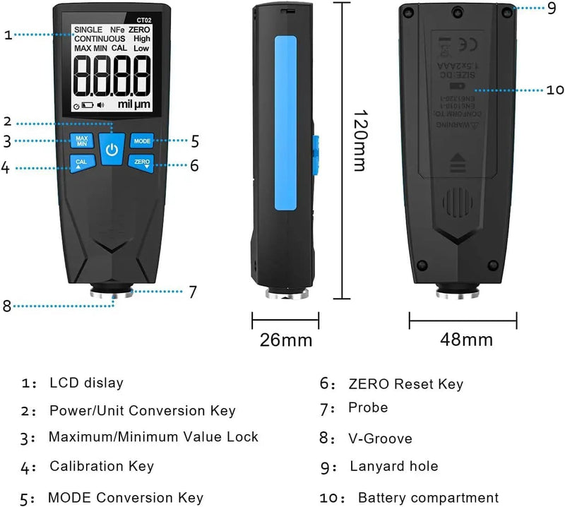 Automotive Coating Thickness Gauge Tester – view 2
